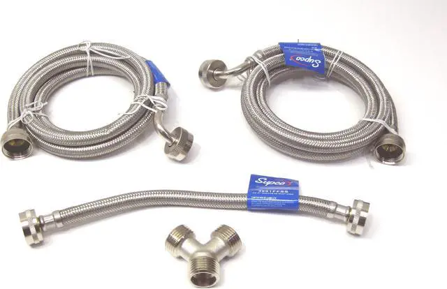 Alt view image 2 of 3 - Supco WS5SSSTM Dryer Steam and Washing Machine Stainless Steel Hose Kit