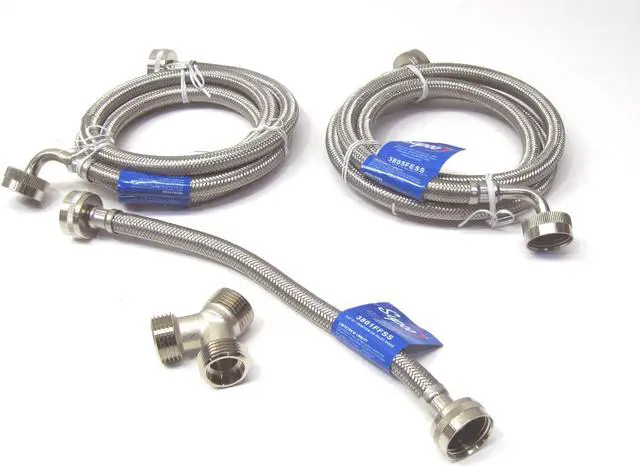 Alt view image 3 of 3 - Supco WS5SSSTM Dryer Steam and Washing Machine Stainless Steel Hose Kit