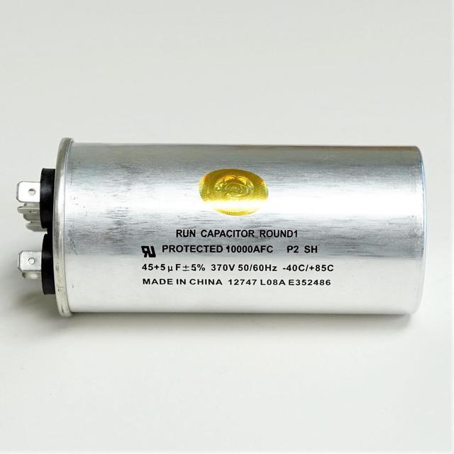 Alt view image 3 of 5 - Dual Run Capacitor, Round, 45 + 5 Mfd., 370 Volt, CD45+5X370R