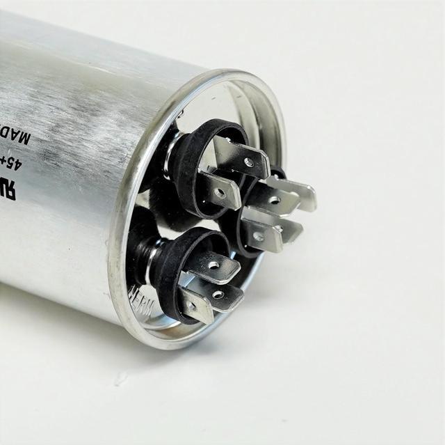 Alt view image 4 of 5 - Dual Run Capacitor, Round, 45 + 5 Mfd., 370 Volt, CD45+5X370R