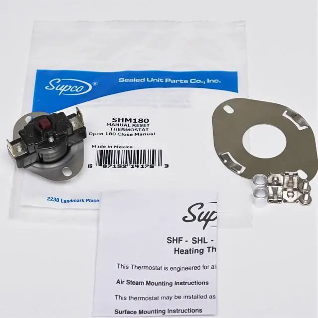 Main image of Supco SHM180 Heating Limit Thermostat Thermodisc Open at 180 Manual Close Reset