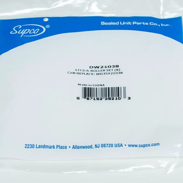 Alt view image 6 of 6 - Supco DW21038 for GE WD35X21038 Dishwasher Lower Rack Roller Kit