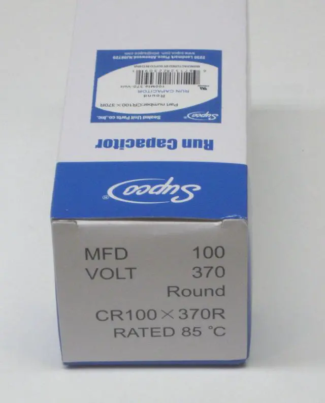 Main image of Supco CR100X370R HVAC Motor Round Run Capacitor 100 MFD 370 Volts