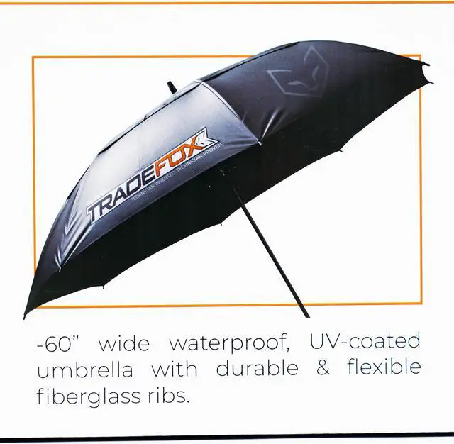 Alt view image 2 of 7 - Supco TradeFox 60" Black Umbrella with Magnetic Base Kit MUKIT Stay Cool and Dry when Doing Outdoor Repair Work Includes Lanyard to Help Secure Umbrella