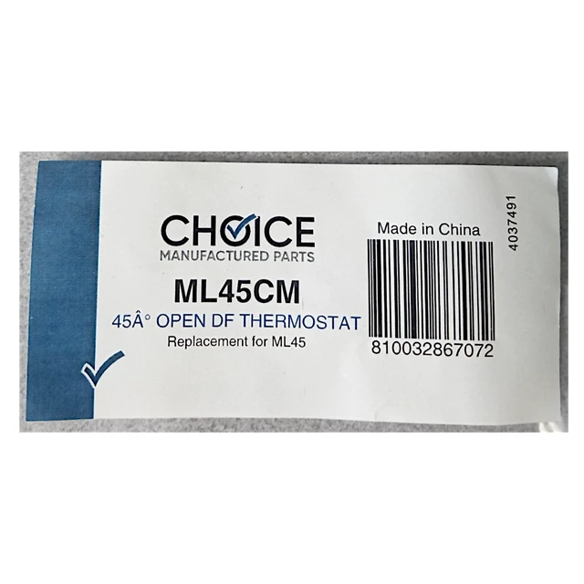 Alt view image 4 of 4 - ML45 Choice Refrigerator Defrost Thermostat L-45 degree for WR50X45 AP2071240