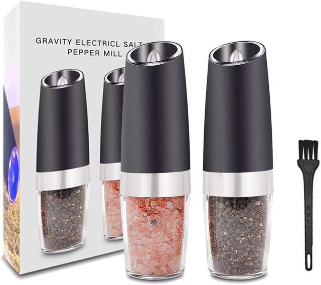 Salt and Pepper Shakers Set Grinder Set Pepper and Salt Mill for Adjustable  Coarseness for Black Peppercorn, Sea Salt, or Spices, Stainless Steel and  Glass Salt & Pepper Mill (2-Pack) 