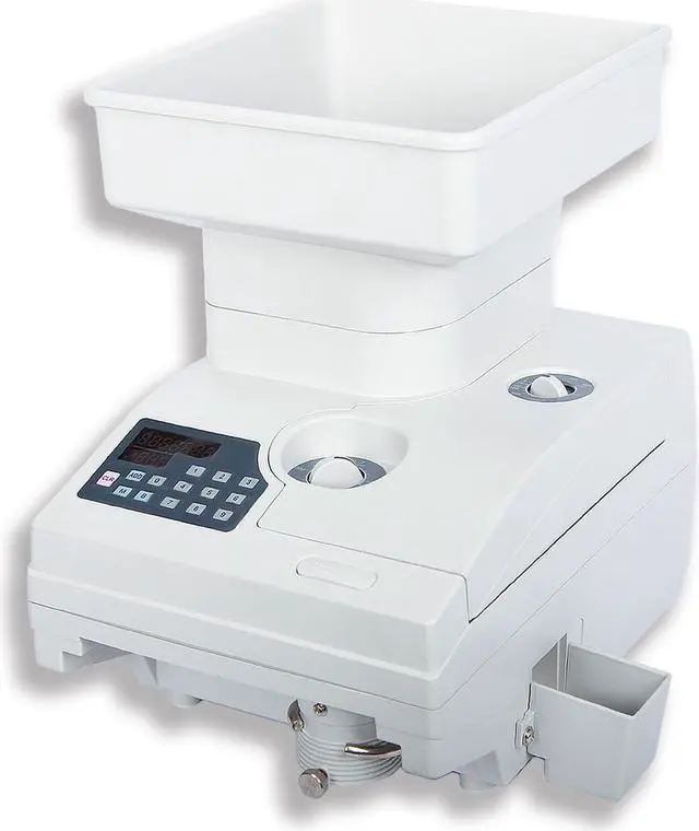 Main image of Ribao HCS-3500AH Coin Counter, Heavy Duty Bank Grade Anti-Jam Coin Sorter with Motorized Hopper, Two-Year