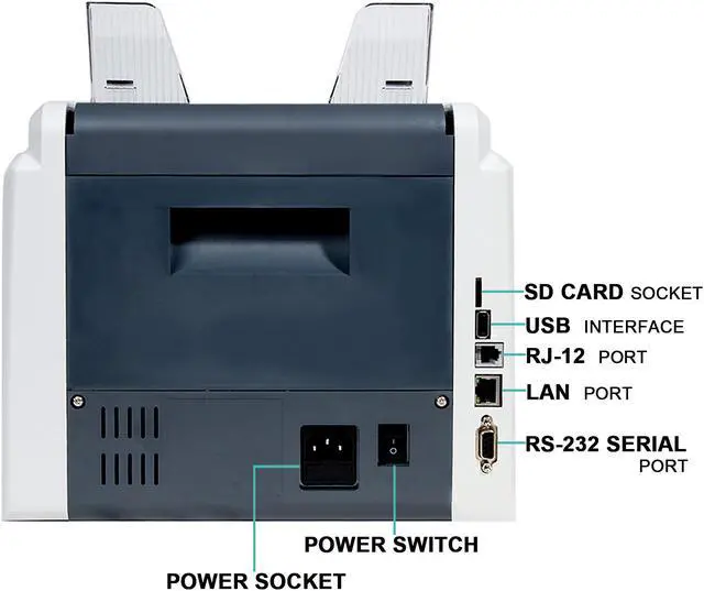 Alt view image 7 of 14 - RIBAO BC-55 Premium Bank Grade  Money Counter Machine Multi Currency Mixed Denomination Bill Cash Value Counter 2 CIS/UV/MG/MT/IR  Serial Number Recording Two-Year Warranty FCC Approved