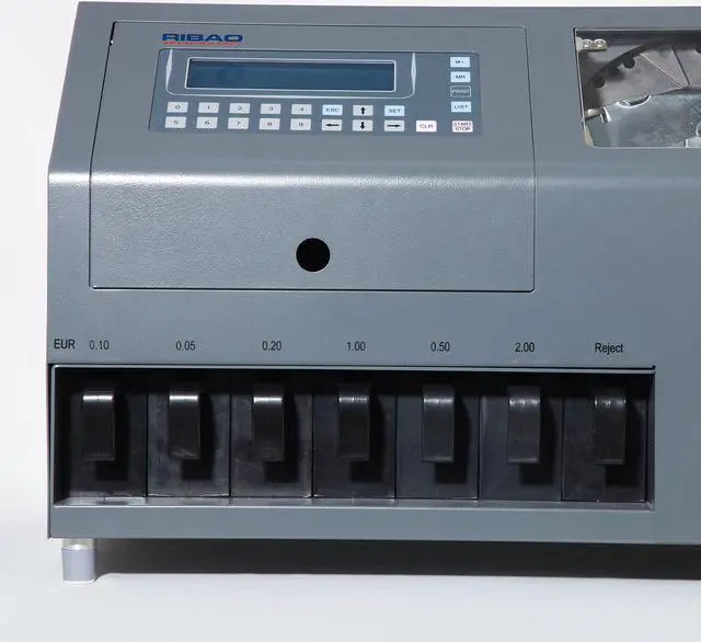 Alt view image 3 of 11 - Ribao CS-610S+ Pro 7-Pocket Professional Coin Counter, Heavy Duty Bank Grade Coin Sorter with Alloy Sensor Counterfeit Detection, Two-Year After Service