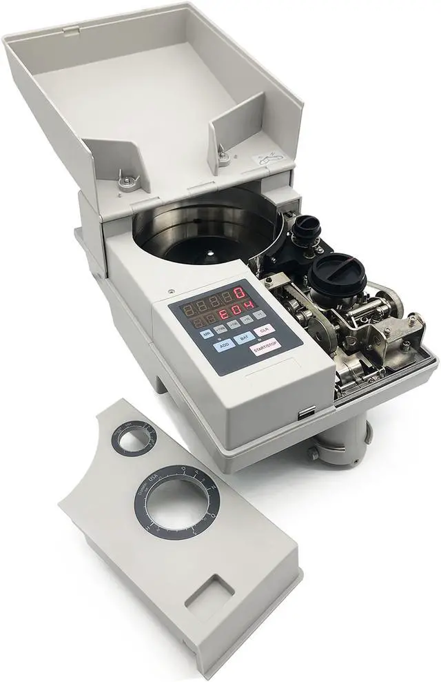Alt view image 5 of 14 - Ribao CS-10S High Speed Portable Coin Counter and Sorter, 1800 Coins per Minute Counting Speed, 2000 Coins Hopper Capacity, Suitable for International Coins and Tokens