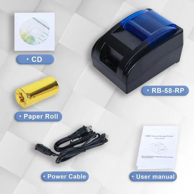 Alt view image 3 of 7 - RIBAO RB-58-RP Thermal Printer Receipt Printer for BC-55 BC-40 BCS-160 Mixed Bill Money Counter, Printing Paper Size 58mm
