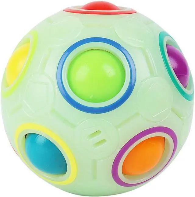 Main image of Magic rainbow ball children's toy creativity 12 hole luminous palm top magic cube ball children's educational toy Luminous