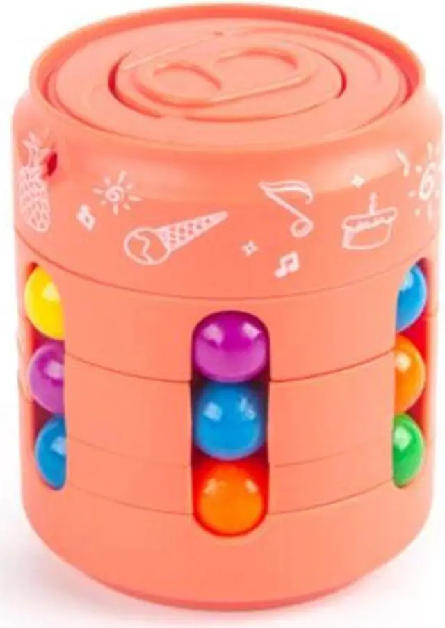 Main image of Finger top Barker ball new puzzle decompression double-sided cube fingertip rainbow ball rotating hamburger magic bean Brown
