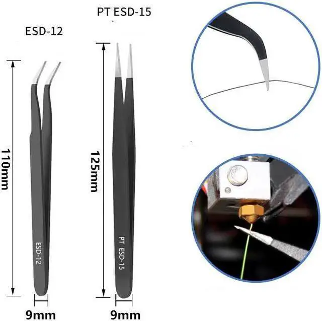 Alt view image 3 of 7 - SCPBOWL 3D Printing Tools Kit, Including 1 pc 5" Spring-loaded Flush Plier,2 ESD Stright/curved Tweezers,1 Carving Knife with 5pcs Knife Head, 2 Sanding Sticks,1 File,1 Clean Cloth,1 pc
Storage Box