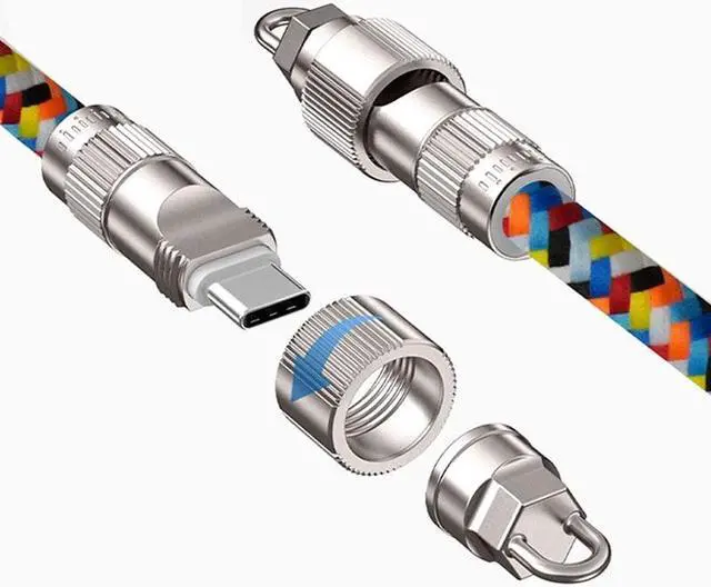 Alt view image 2 of 3 - SCPBOWLQuick Charging Cable+Phone Lanyard (2 in 1), Data Transfer Cord,PD 60W, 480Mbps Max Speed,Type C to Type C, Multicolor,1200mm