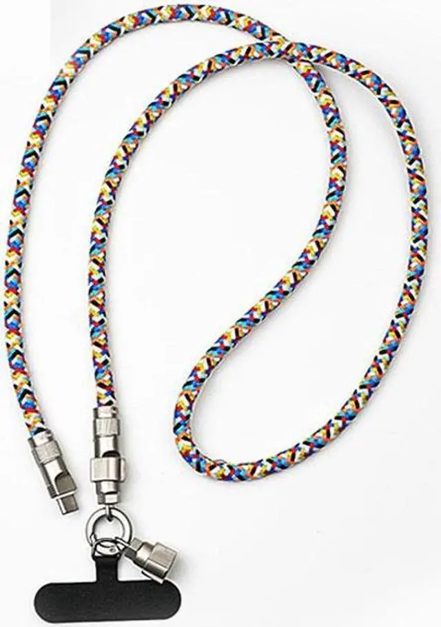 Alt view image 3 of 3 - SCPBOWLQuick Charging Cable+Phone Lanyard (2 in 1), Data Transfer Cord,PD 60W, 480Mbps Max Speed,Type C to Type C, Multicolor,1200mm