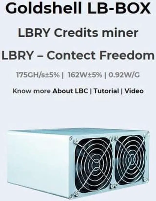 Alt view image 6 of 6 - Goldshell LB-BOX 175GH/S (without psu) LBC Mining Machine Low noise Small&simple Home Mining Home Riching