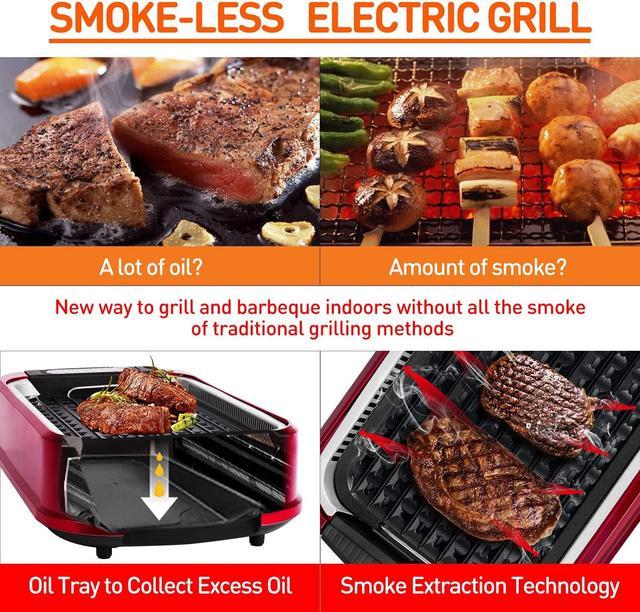 Smokeless Indoor Grill-Electric Grill with Tempered Glass Lid – R & B Import