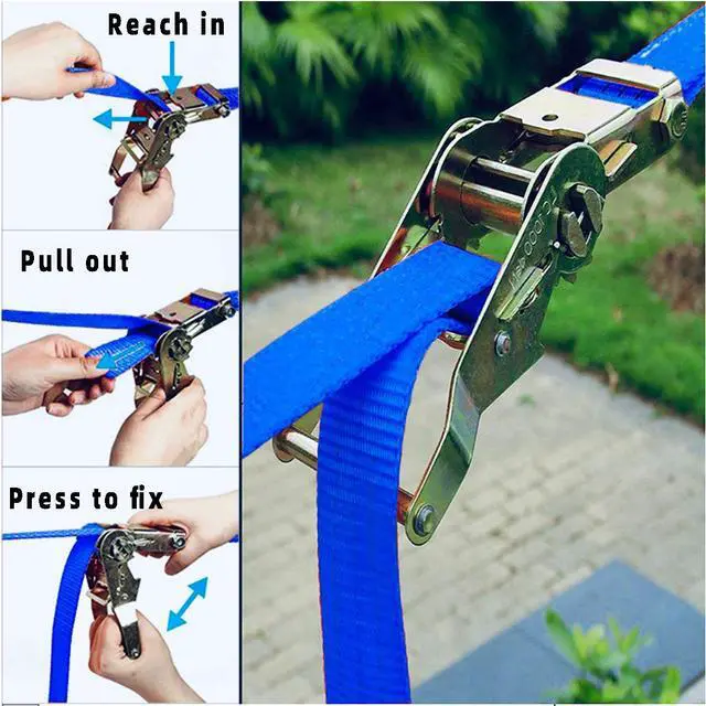 Alt view image 5 of 6 - Gentle Booms Sports Ninja Warrior Obstacle Course Ninja Line Included with 65ft Blue Slackline Backyard Tree Training Equipment Outdoor Play Gym