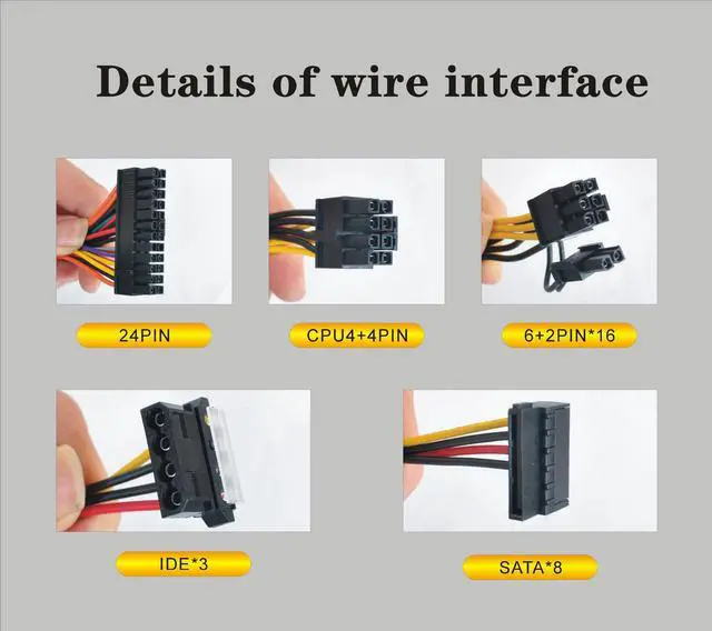 Alt view image 6 of 7 - Excellent PC Power Supply For 8-card Chassis 1800W 2000W Server Power Supply