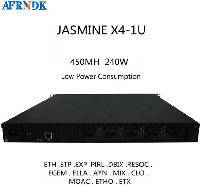 Main image of High Quality Jasminer X4-C 1U ETC ETH Miner Server 450 MH/S Hashrate Blade Server 240W Low Power Consumption Ethereum Mining Machine E3 A10 Pro B7