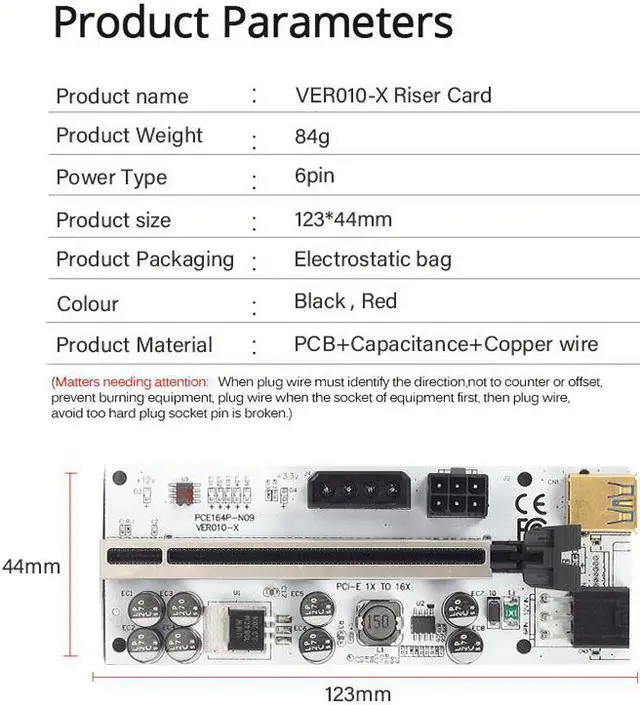 Alt view image 2 of 7 - 6PCS Riser VER 010X USB 3.0 PCI-E Riser VER010-X Express Cable Riser For Video Card X16 Extender PCI-E Riser Card For Mining