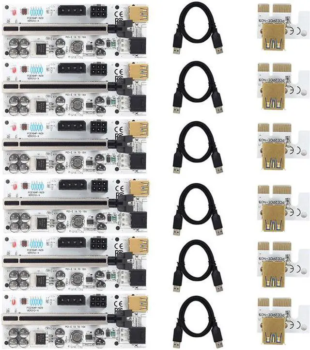 Main image of 6PCS Riser VER 010X USB 3.0 PCI-E Riser VER010-X Express Cable Riser For Video Card X16 Extender PCI-E Riser Card For Mining
