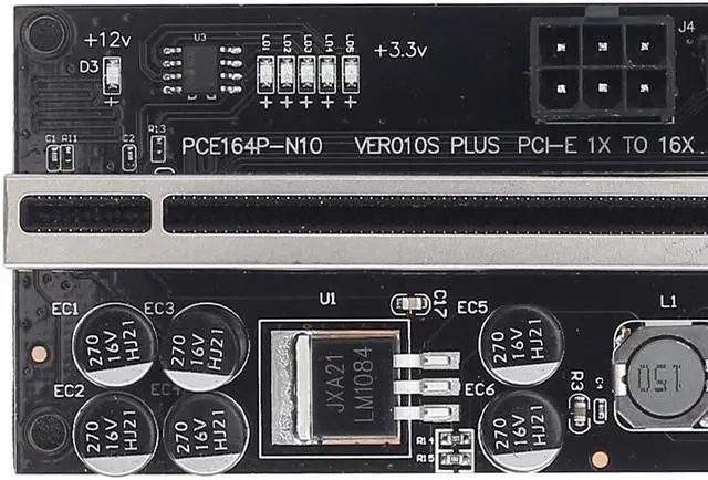 Alt view image 3 of 6 - 10pcs VER010 USB3.0 PCI-E Riser VER 0010S PLUS Express 1X 16x Extender pcie Riser Adapter Card SATA 15pin to 6pin Power