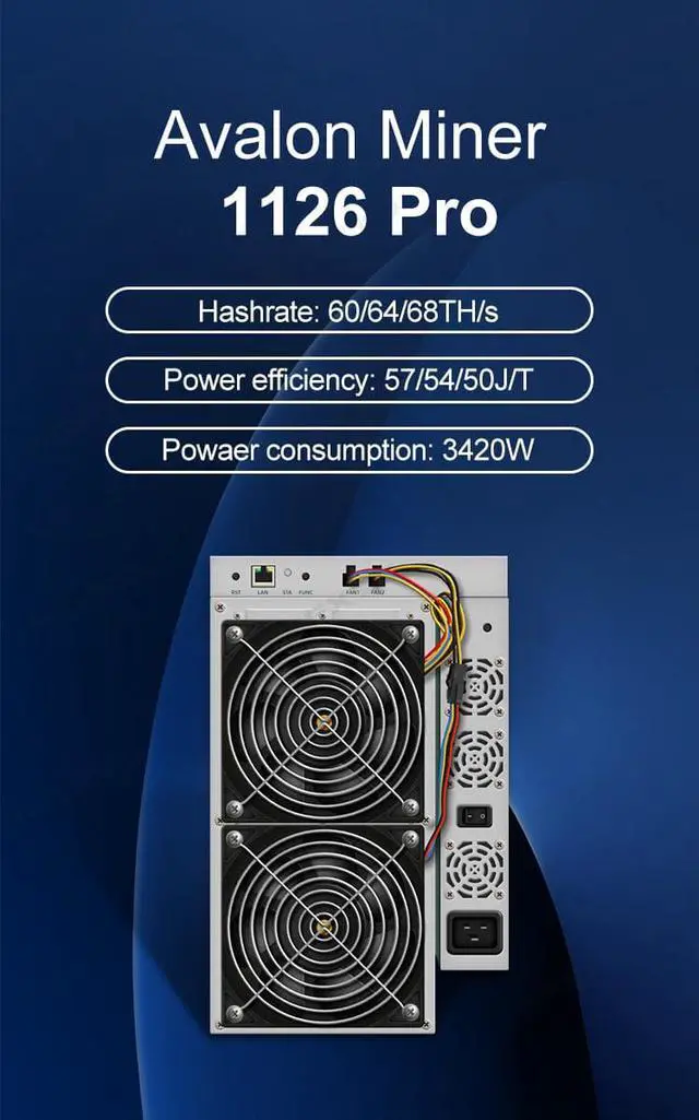 Alt view image 5 of 7 - Canaan Avalon 1126 68T Asic Miner SHA256 Bitcoin BCH BTC miner Crypto Mining Machine A1126 68TH/s Bitcoin miner with power supply Avalon