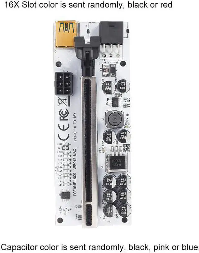 Alt view image 3 of 7 - 6Pcs Newest Riser VER012 MAX USB 3.0 PCI-E Riser VER 012 MAX Express 1X 16x Extender GPU Riser Adapter Card LED Work Indicator