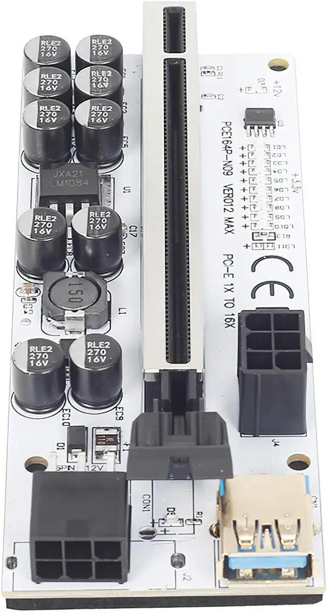 Alt view image 4 of 7 - 6Pcs Newest Riser VER012 MAX USB 3.0 PCI-E Riser VER 012 MAX Express 1X 16x Extender GPU Riser Adapter Card LED Work Indicator