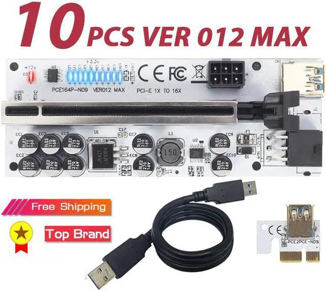 Main image of 10PCS Riser VER012 USB 3.0 PCI-E Riser VER012MAX Express Cable Riser For Video Card X16 Extender PCI-E Riser Card For Mining