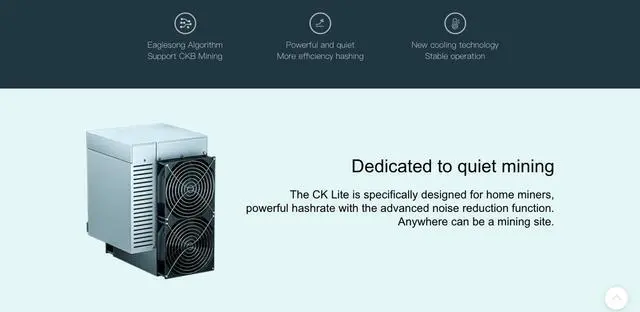 Alt view image 2 of 3 - New Goldshell CK LITE Miner CKB Miner Machine 6.3TH/s 1200W Nervous Network Miner Better than CK BOX / CK5 / CK6