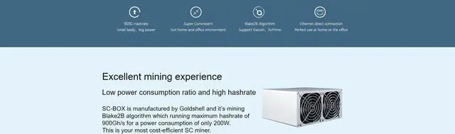 Alt view image 3 of 3 - Goldshell SC-BOX Miner With PSU Original New 900G 200W Direct Supply From Goldshell In Stock SCBOX Ready To Delivery