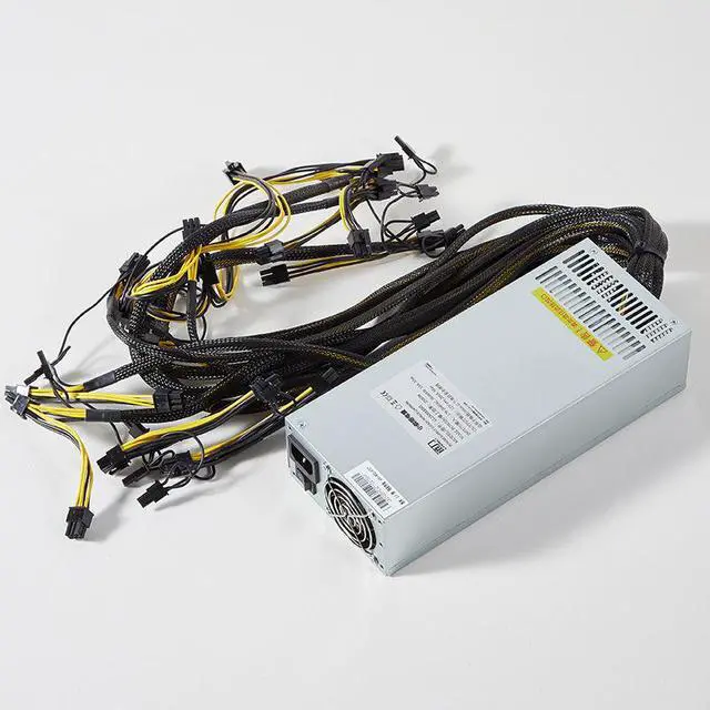 Alt view image 3 of 6 - Mute Power Supply 2U 2500W GPU Miner Power Supply Bitcion Power Supply 2500W Computing Power 12V For ASIC Miner  Single-channel Wind Cooling PSU Desktop Computer Chassis Server Voltage Stabilizer