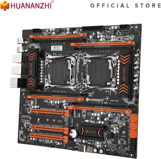 Alt view image 2 of 7 - HUANANZHI X99 F8D X99 Motherboard Intel Dual with Intel XEON E5 2680 V4*2 with 8*16GB DDR4 RECC memory combo kit NVME USB 3.0