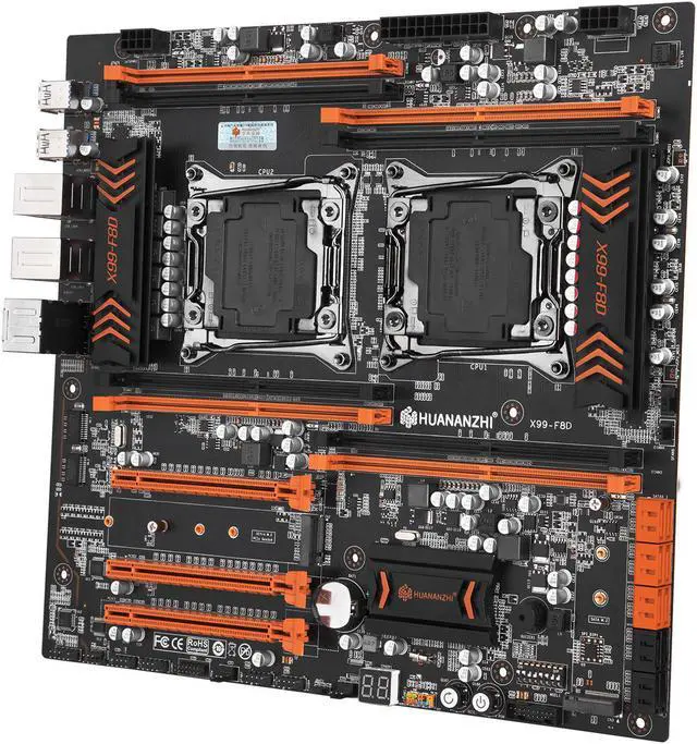 Alt view image 4 of 7 - HUANANZHI X99 F8D X99 Motherboard Intel Dual with Intel XEON E5 2680 V4*2 with 8*16GB DDR4 RECC memory combo kit NVME USB 3.0