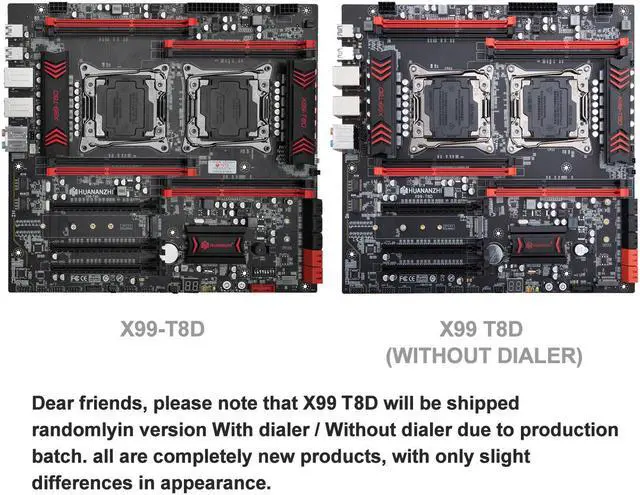 Alt view image 2 of 5 - HUANANZHI X99 T8D X99 Motherboard Intel Dual with Intel XEON E5 2696 V3*2 combo kit set support DDR3 ECC M.2 NVME NGFF USB3.0