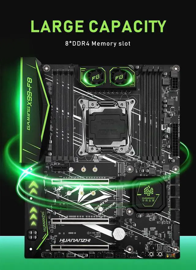 Alt view image 6 of 7 - HUANANZHI X99 F8 X99 Motherboard Intel XEON E5 LGA2011-3 All Series DDR4 RECC NON-ECC memory NVME USB3.0 ATX Server