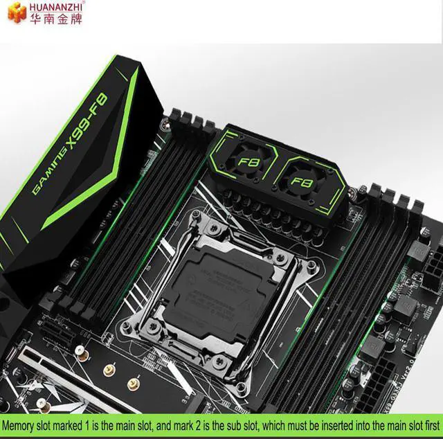 Alt view image 6 of 7 - HUANANZHI X99 F8 X99 Motherboard with Intel XEON E5 2680 V4 LGA2011-3 DDR4 RECC/NON-ECC memory combo kit set NVME USB 3.0 ATX