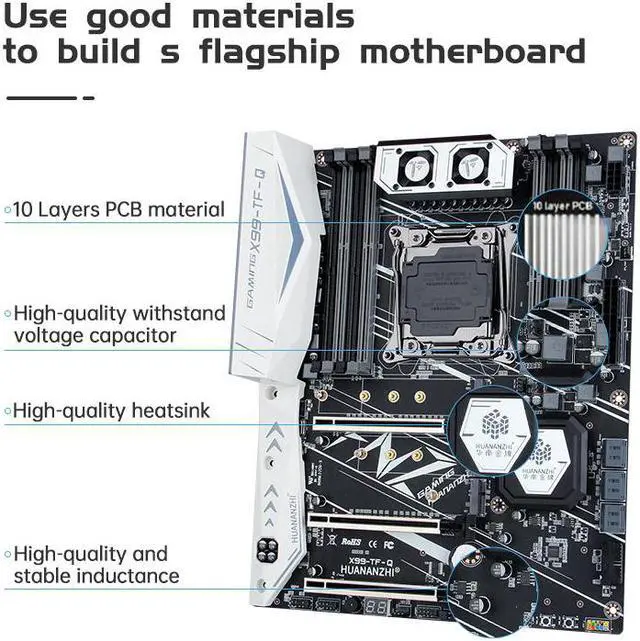 Alt view image 3 of 7 - HUANANZHI X99 TF Q X99 Motherboard Intel with XEON E5 2666 V3 MOS FAN DDR3 DDR4 RECC memory combo kit set NVME SATA 3.0 USB3.0