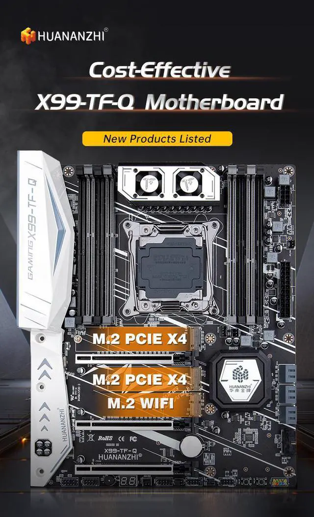 Alt view image 2 of 7 - HUANANZHI X99 TF Q X99 Motherboard Intel with XEON E5 2666 V3 MOS FAN DDR3 DDR4 RECC memory combo kit set NVME SATA 3.0 USB3.0