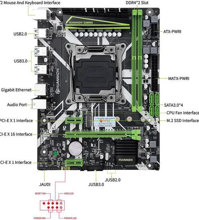 Alt view image 7 of 7 - HUANANZHI X99 8M D4 X99 Motherboard Intel XEON E5 X99 LGA2011-3 All Series DDR4 RECC NON-ECC memory NVME USB3.0 ATX