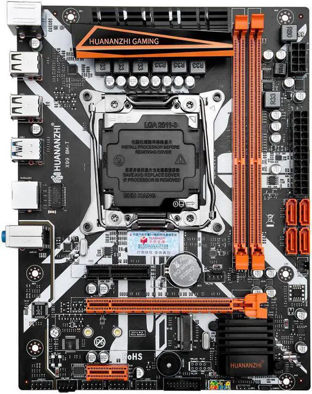 Alt view image 3 of 6 - HUANANZHI X99 8M T X99 Motherboard with Intel XEON E5 2666 V3 with 2*16G DDR3 RECC memory combo kit set NVME USB3.0 ATX Server
