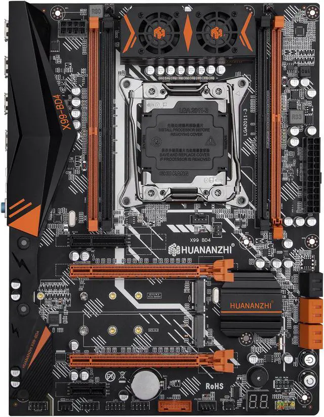 Alt view image 5 of 5 - HUANANZHI X99 BD4 X99 Motherboard with Intel XEON E5 2666 v3 LGA2011-3 DDR4 RECC/NON memory combo kit set NVME NGFF SATA USB 3.0