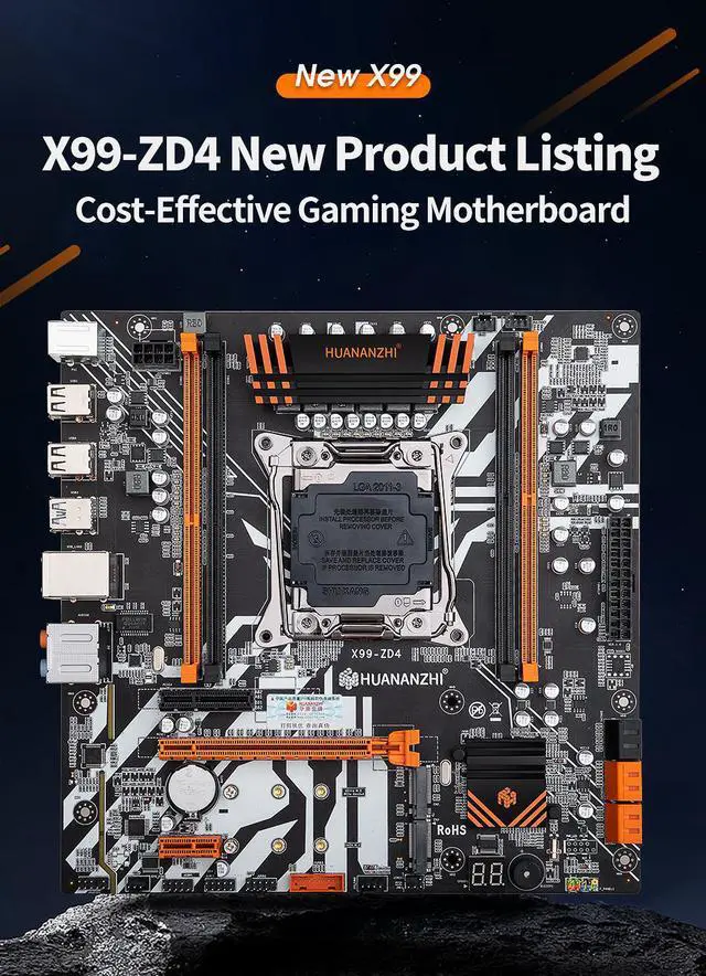Alt view image 4 of 7 - HUANANZHI X99 ZD4 X99 Motherboard with Intel XEON E5 2680 v4 with 2*16G DDR4 RECC memory combo kit set NVME SATA USB 3.0