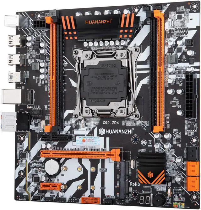 Alt view image 7 of 7 - HUANANZHI X99 ZD4 X99 Motherboard with Intel XEON E5 2680 v4 with 2*16G DDR4 RECC memory combo kit set NVME SATA USB 3.0