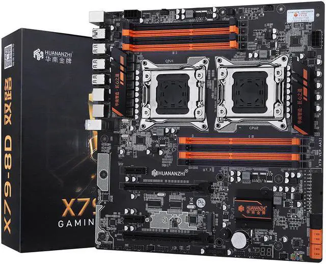 Alt view image 2 of 4 - HUANANZHI X79 Dual 8D X79 Motherboard Intel Dual CPU LGA 2011 Xeon E5 DDR3 1333/1600/1866MHz 256GB M.2 NVME SATA3 USB3.0 E-ATX