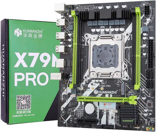 Alt view image 2 of 7 - HUANANZHI X79 M PRO Motherboard Intel XEON E5 LGA2011 All Series DDR3 RECC NON-ECC memory NVME USB3.0 processor C2/V1/V2