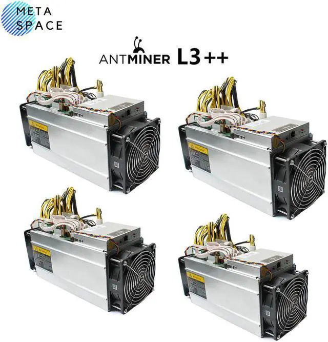 Main image of Four Units Sets ANTMINER L3++( All Machine Come With power supply and Cable)Scrypt Litecoin Miner 580MH/s LTC Come with Doge Coin Mining Machine ASIC Miners Better Than ANTMINER L3 L3+ S9 S9i S9J
